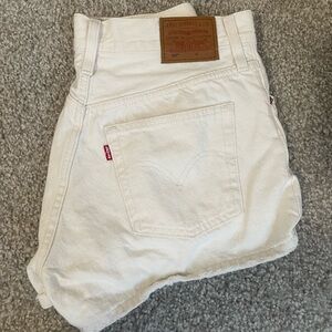 Levi's Cream Denim Shorts